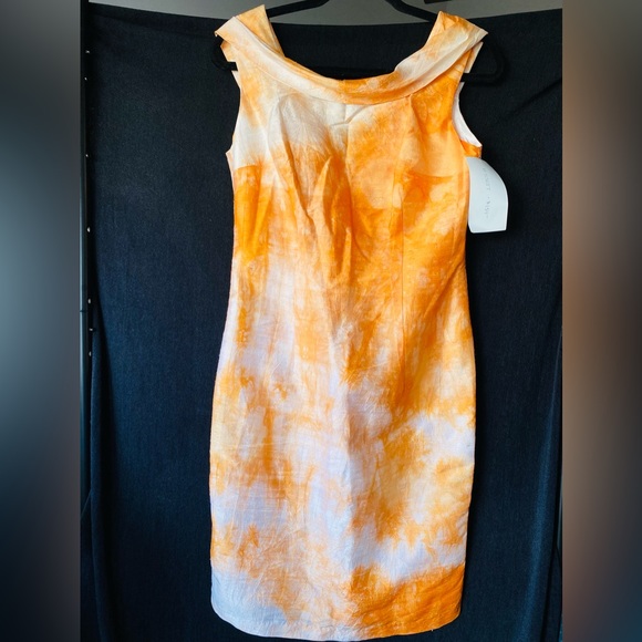 Karen Warren Silk Shift Dress Orange Sunburn Size 4 - Picture 1 of 6